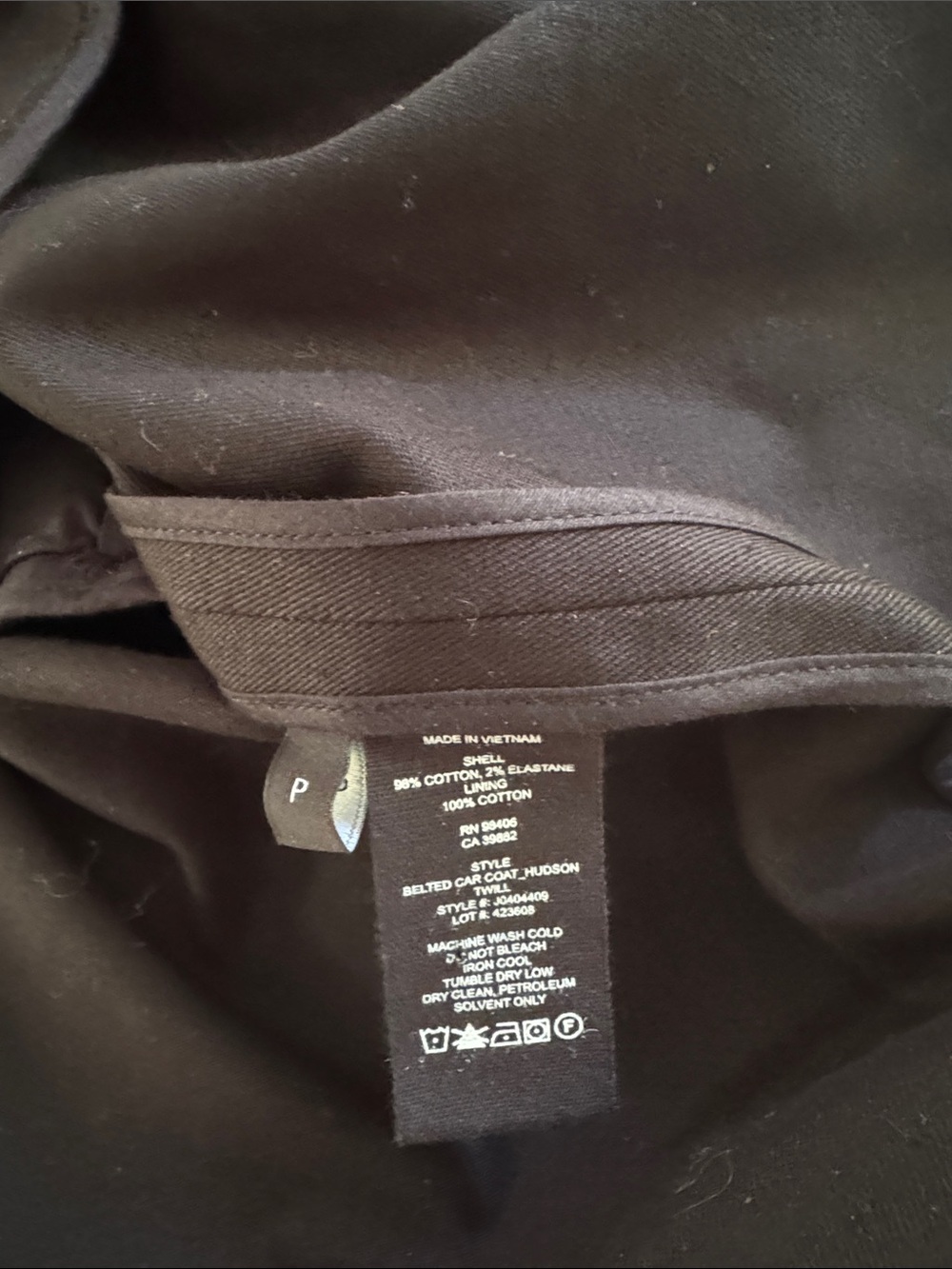 Theory Black Belted Trench Coat with Snap Closure - New with Tags - Picture 4 of 8